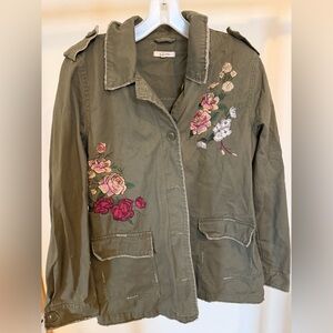 Maurices Olive Green Embroidered Utility Jacket